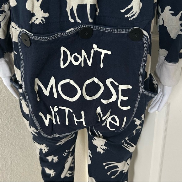Lazy One Flap Jacks Moose Alaska Long Sleeve Long Johns Flap Door Jumper L - Picture 6 of 11